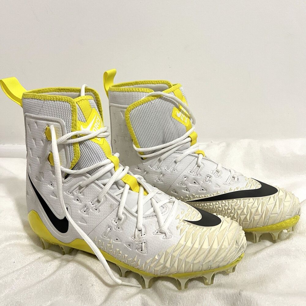 Nike Force Savage Elite TD Football Cleats‎ Men's 10 White Yellow 857063-107